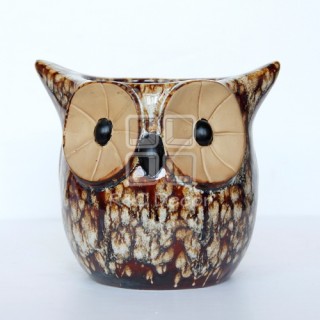 (EFP0019) Glazed Owl Flower Pot